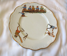 Lively Boxers Antique Palmer Cox Brownies 6 1/4" Plate Hooka On Log Lacrosse