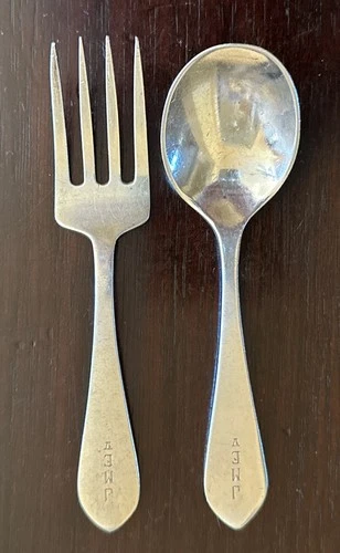 Sterling Silver Kirk Stieff BABY FORK & SPOON 4 3/8” Silver (47 Grams)