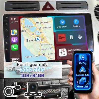 AWASHERO Für VW Tiguan 5N 2007-2016 Autoradio 4+64G GPS NAVI Carplay Android 15 WIFI +KAM