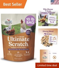 Natural 7-Grain Scratch Grain for Chickens - 10 lb Non-GMO Blend Made in USA