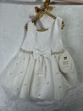 American Princess Girls Formal Dress Tiered Mesh Bow Pearl Size 12M