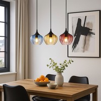 HäNgelampe Pendelleuchte Esstischlampe Glas Bunt Wohnzimmerlampe Led H 150 Cm