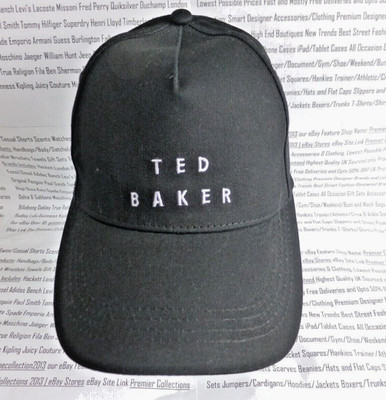 Ted Baker Sneaker Marken Cap Herren schwarz Stickerei Mütze 2 Größen Baseball Cap NEU