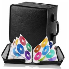 528 Capacity CD DVD Storage Binder with Handle, PU Leather Large Disc