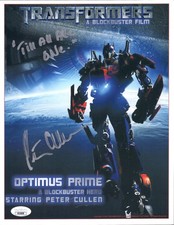 PETER CULLEN AUTOGRAPHED 8x11 COLOR PHOTO    OPTIMUS PRIME    ALL ARE ONE    JSA