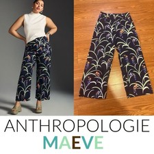 Anthropologie Maeve Floral Wide Leg Trousers