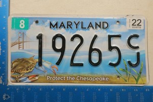Maryland License Plate Tag Graphic Crab Protect the Chesapeake Graphic 19265 CJ