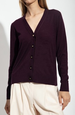 $398. TORY BIRCH V-neck CARDIGAN sweater WOOL & SILK |  XS