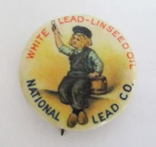 Vintage Advertising Celluloid Pinback Button National Lead Co Early Dutch Boy