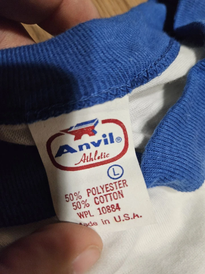 Camiseta de béisbol raglán vintage ZZ XL 80 dibujos animados gráfico banda camisa EE. UU. Foto 3 de 4