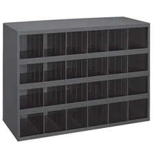 Durham 356-95 12" Deep Parts Bin with Slope Shelf Design with 24 Openings