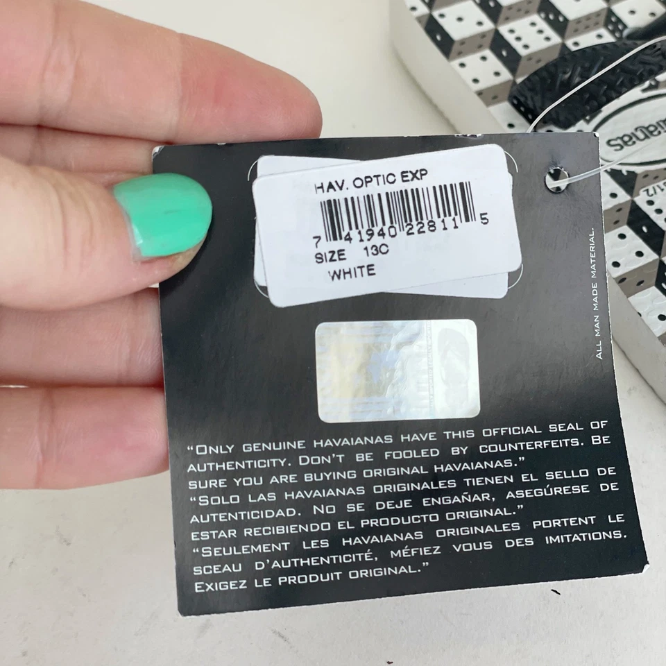 Sandalias Chanclas Havaianas Niños Jóvenes Ópticas Exp Tanga Blancas 13C Verano Playa Nuevas con Etiquetas Foto 2 de 4