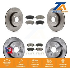 Disc Brake Rotors And Semi-Metallic Pads Front Rear Kit For Kia Rio