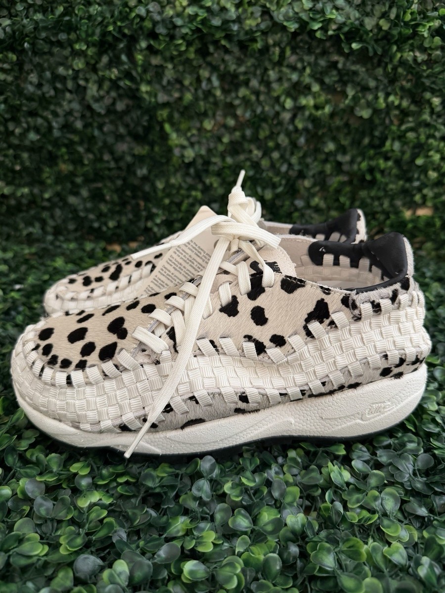 Nike Air Footscape Woven Cow Print White Shoes Mens 6 / 7.5 Women