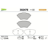 Valeo 302478 Bremsbelagsatz FüR Citroen Peugeot Opel Toyota DS Vauxhall C4 308