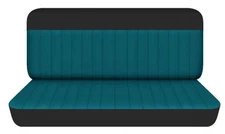 Fits 1935 Dodge KC pickup Front bench seat covers black and teal cotton