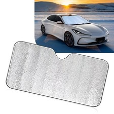 Accordion Foldable Windshield Sun Shade, Reflective Sunlight 1 PC S Silver