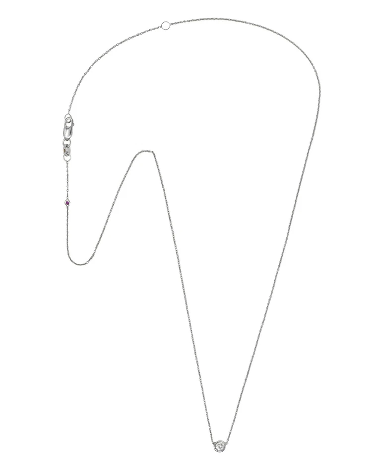 Collar Roberto Coin 2000 Diamante Rubí Oro 18 quilates Diamantes Por Pulgada Foto 3 de 4