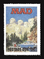 Mount Rushmore Depicted With Alfred E. Neuman Faux Poster Stamp - 0� Postage