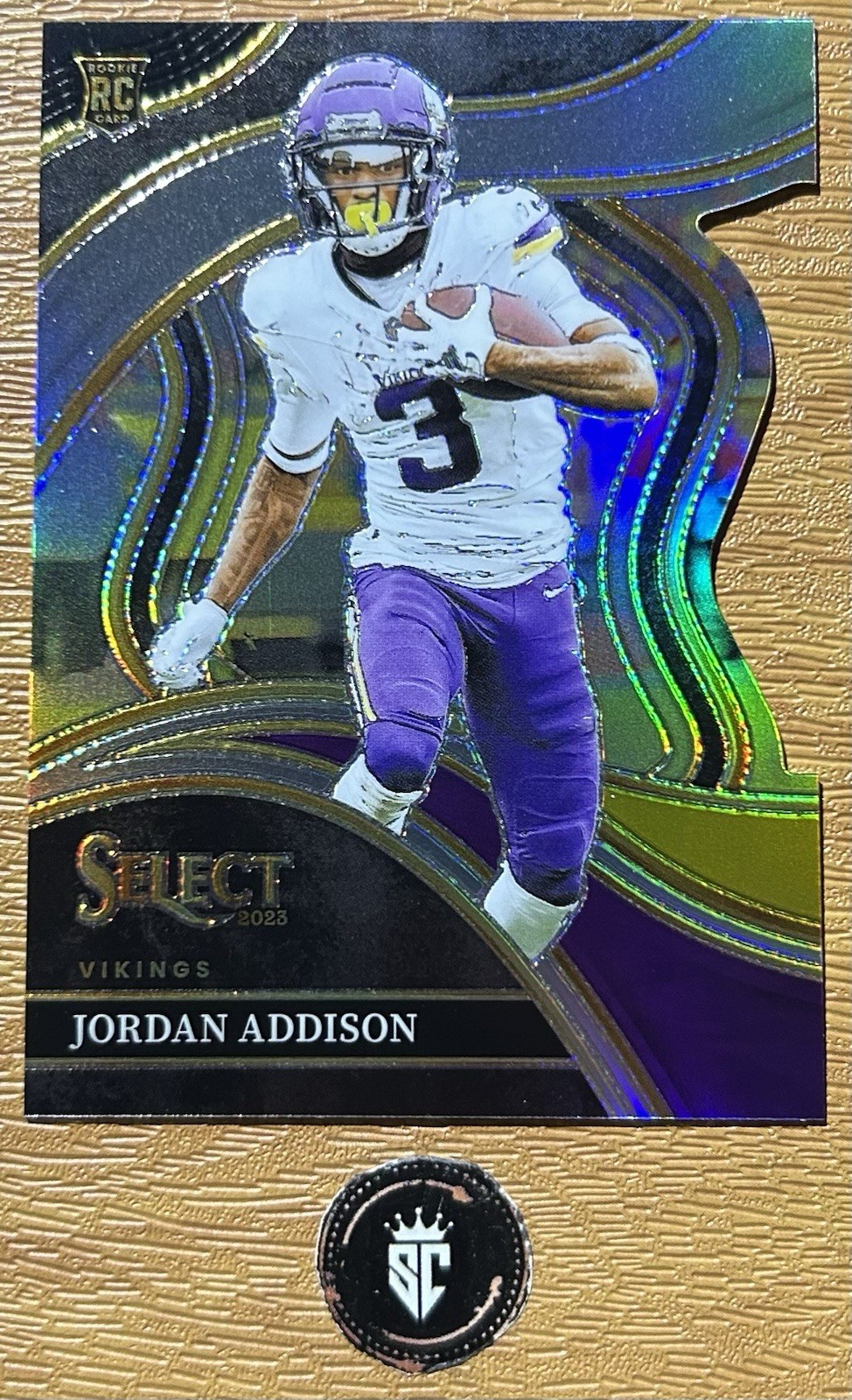 Jordan Addison 2023 Panini Select Club Level Silver Prizm Die-Cut Rookie #254