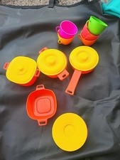Vintage Kitchen Play Set Green Red Yellow