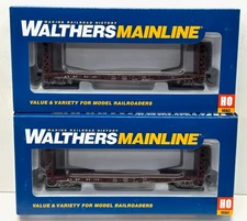 Walthers HO 2 Santa Fe 53' GSC Bulkhead Flat Cars. 910-5901, 5902. New!