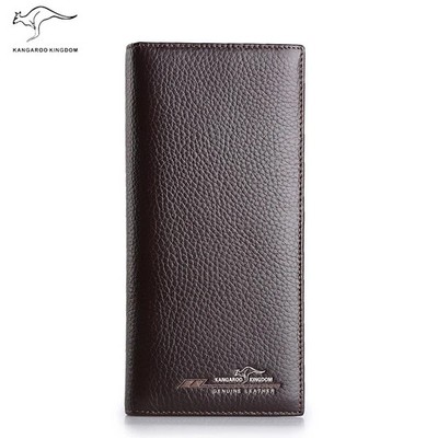 Kangaroo Kingdom Brand Men Wallets Long Genuine Leather Wallet Purse