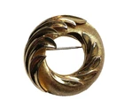 Trifari Feather Wreath Gold tone Flapper Abstract Brooch Vntg Pin Signed Jewelry