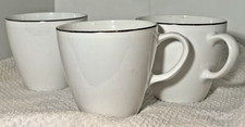 Vintage 1970 Centura by Corning "Platium Edge" Set/3 Coffee Tea Cups USA