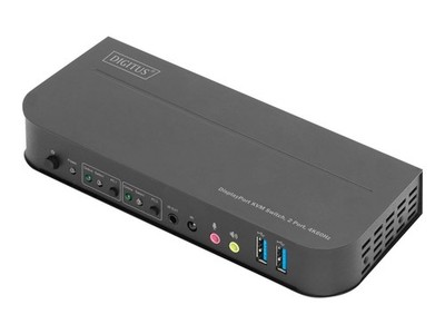 DIGITUS KVM Switch 4K60Hz 2 x DP in 1 DP/HDMI out KVM Switch 2x1 DP DS-12850