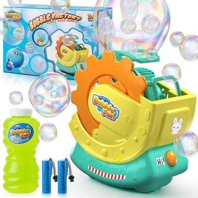 Rechargeable Bubble Machine for Kids   Extra Large Bubbles with Bubble-in-Bubb