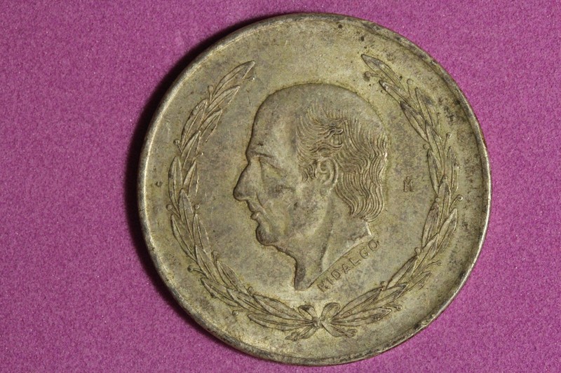 ESTATE FIND 1953 - Mexico Cinco Pesos Hidalgo 720 Coin Silver Plata!!  #N08778