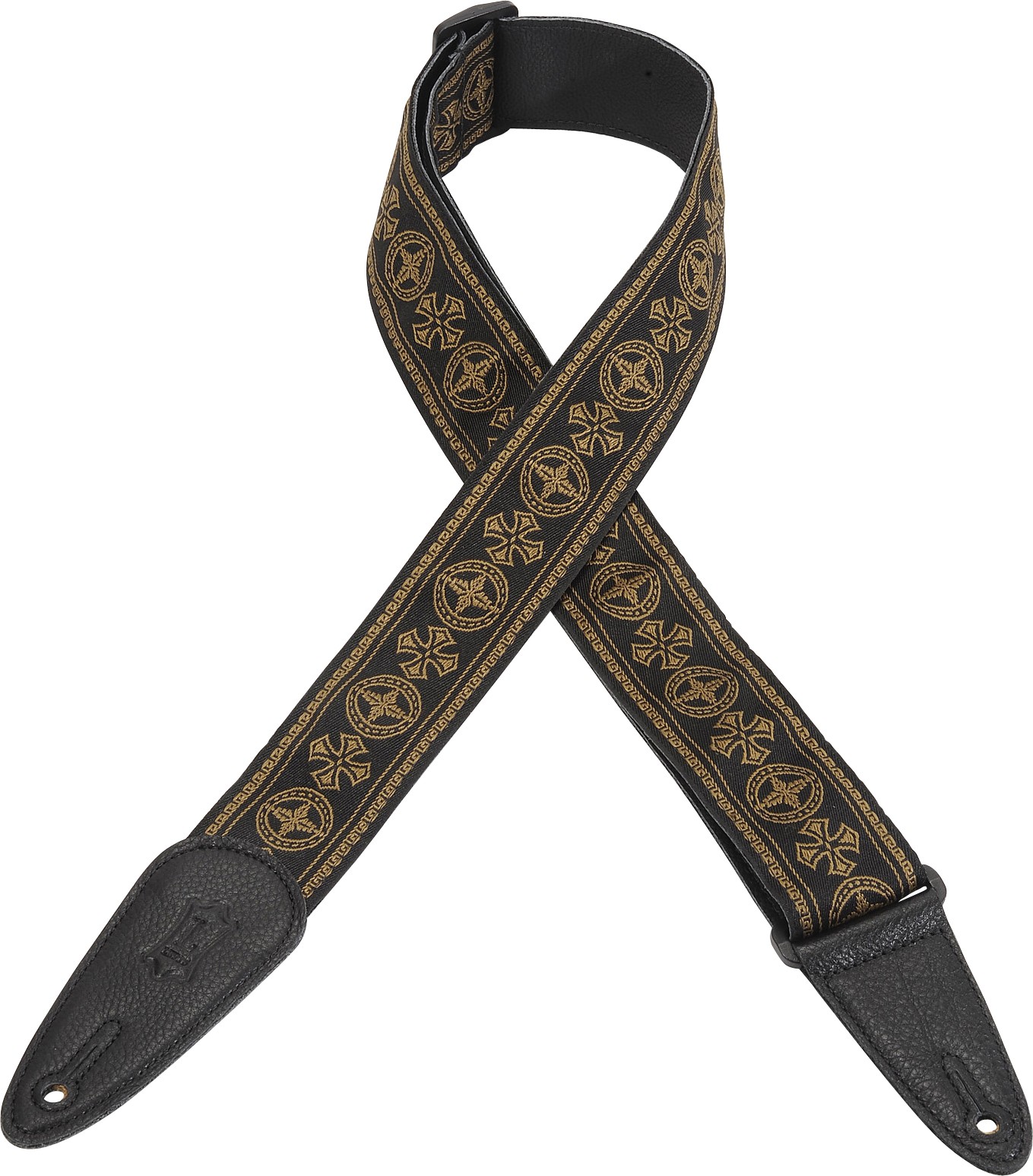 Levys MGHJ2-001 Jacquard Weave Guitar Strap - Black - Gold 5590₽