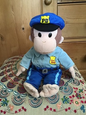 Vintage Gund HMH Universal Studios Polizist Curious George weiches Plüschtier 11 Zoll