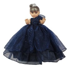 Mexican Quinceanera Doll 13” (Quince Año) Marine Blue Dress Keepsake Made MEXICO