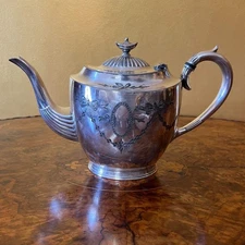 Antique Thomas Otley & Sons Sheffield Silver Plate Teapot