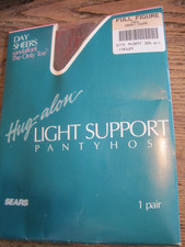 NOS VTG Sears Hug-alon Day Sheers Pantyhose SMOKY TAUPE Full Figure Tall
