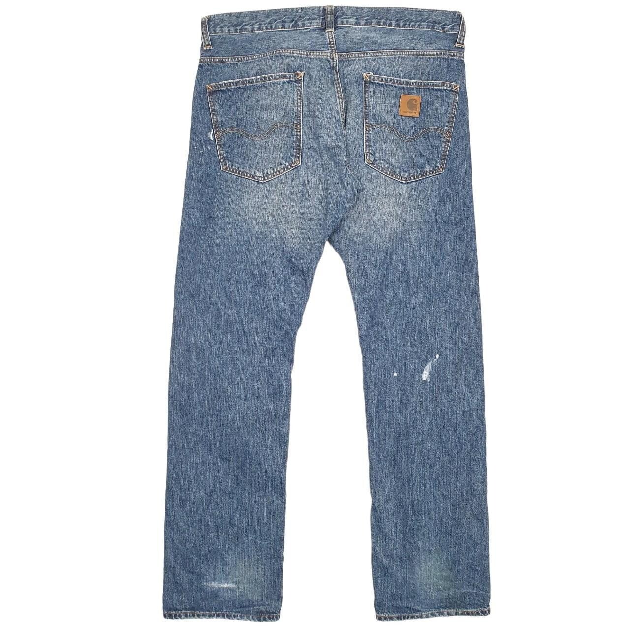 Mens CARHARTT Casual Regular Fit Blue Denim Jeans Trousers W38 L34 image 3