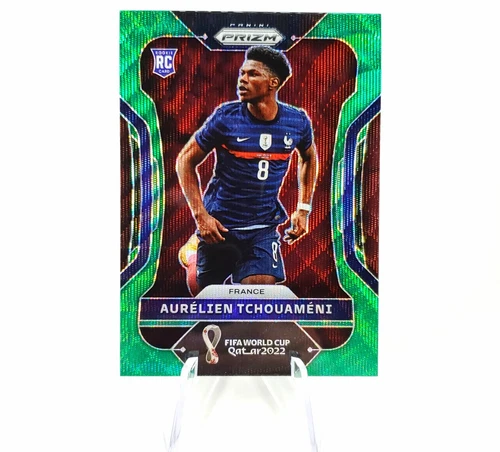 2022 Prizm World Cup France Aurelien Tchouameni Rookie Green Wave Prizm RC