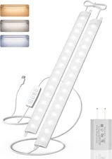 [Upgrade Brightness] Plug-In under Cabinet Lights, 12Inch LED Dimmable Closet Li