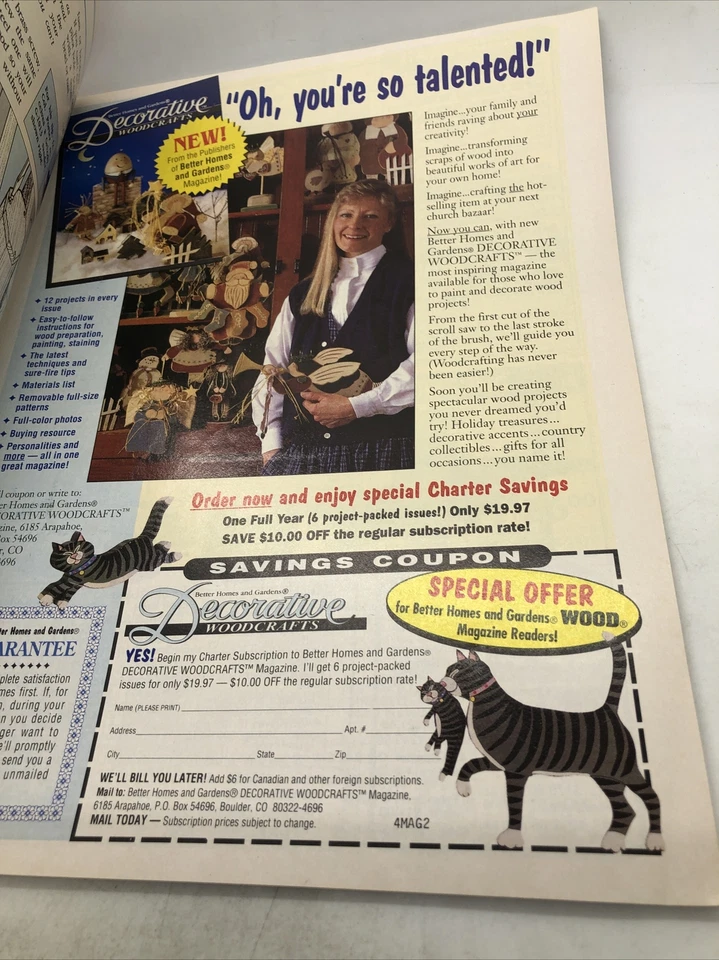 Better Homes and Gardens Wood Back Issue Magazine December 1991 Issue 48 Foto 2 de 4