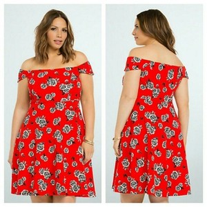 torrid red floral dress