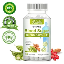 Blood Sugar Support Supplement Berberine & Cinnamon 20 Herbs Complex 90 Caps US