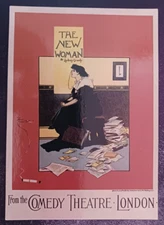 postcard New Woman Grundy London Comedy Theatre Morrow poster art unposted