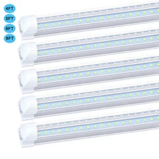 4FT 5FT 6FT 8FT T8 LED Tube Light Bulbs 6500K LED Shop Light Fixture 25 Pack
