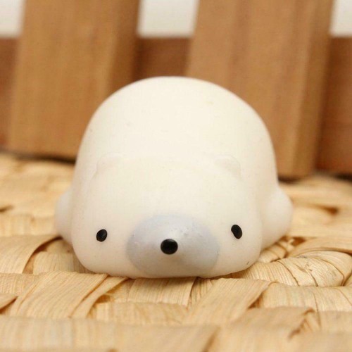 New White Mochi Cute Polar Bear Squeeze Healing Stress Reliever Fun Kids Gift E - Zdjęcie 3 z 6