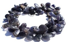 Authentic 1449 Cts Natural Iolite Pear Shape Beads Necklace Jewelry SK 07 E479