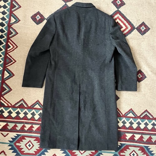 Barney’s New York Wool Overcoat Mens 44 Charcoal Gray Button Up Trench Coat - Picture 5 of 15