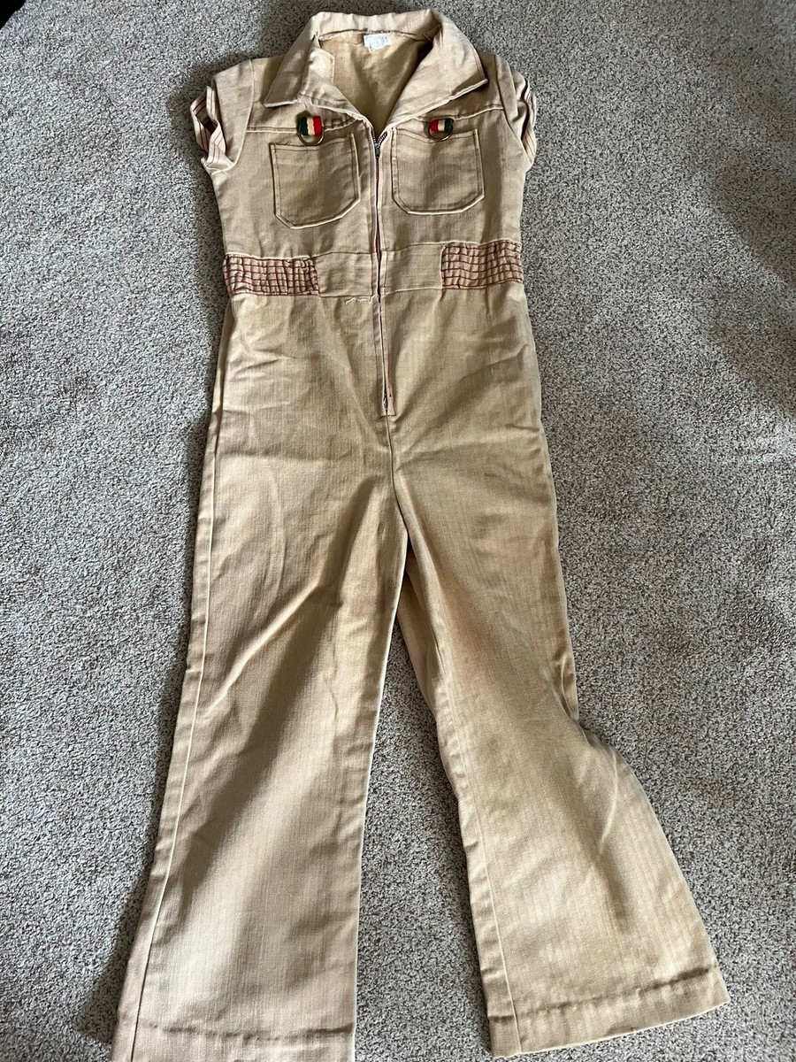 Vintage JC Penney Beige Overalls Sz 12 Youth Rare | eBay