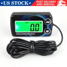 LCD Digital Tach Hour Meter Gas Engine Maintenance for 2/4 Stroke Engines IP67
